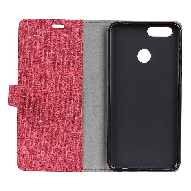 OnePlus 5T Handyhülle - Bookcover - mit Visitenkartenfach - rot