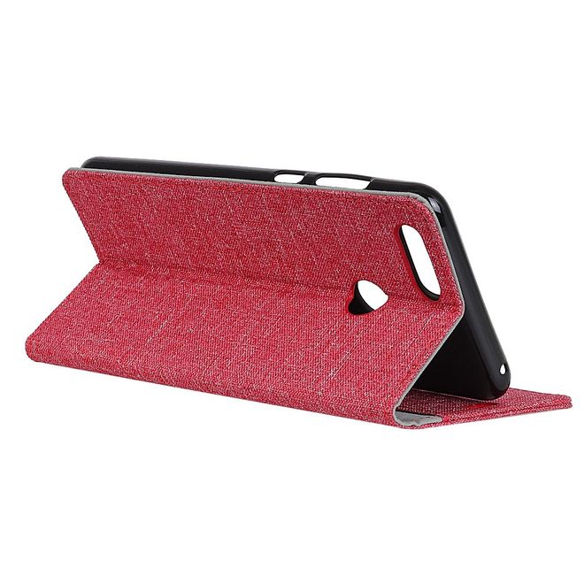 OnePlus 5T Handyhülle - Bookcover - mit Visitenkartenfach - rot