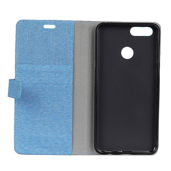OnePlus 5T Handyhülle - Bookcover - mit Visitenkartenfach - blau