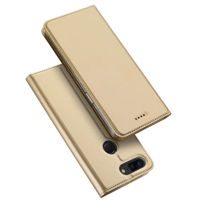 Dux Ducis - OnePlus 5T Hülle - Handy Bookcover - Skin Pro Series - gold