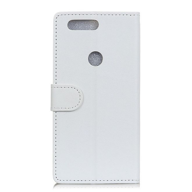 OnePlus 5T Handyhülle - Bookcover aus Leder - mit Standfunktion - weiss