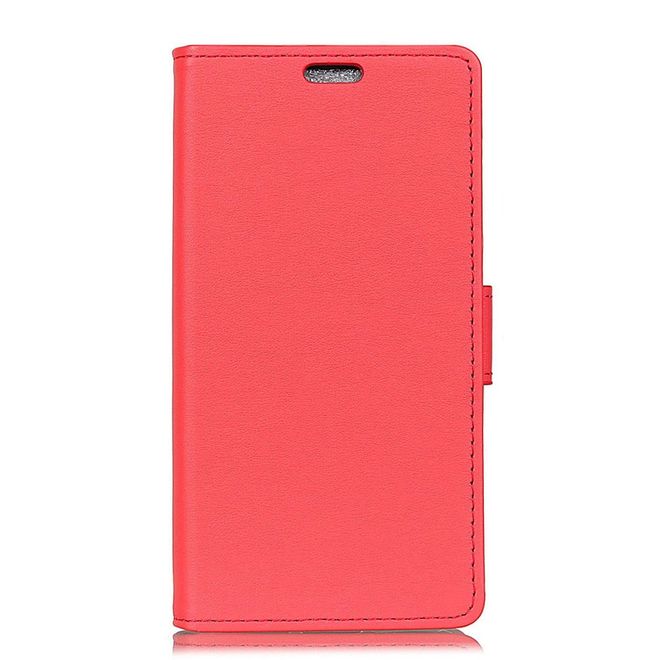 OnePlus 5T Handyhülle - Bookcover aus Leder - mit Standfunktion - rot