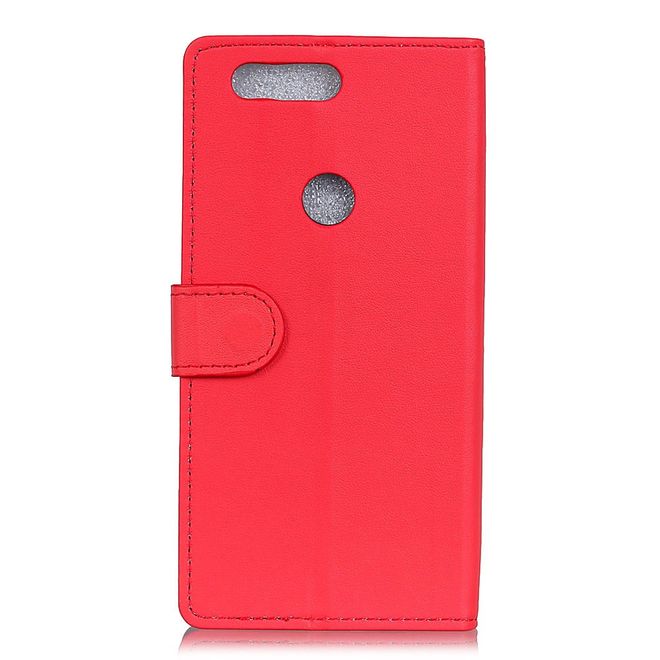 OnePlus 5T Handyhülle - Bookcover aus Leder - mit Standfunktion - rot