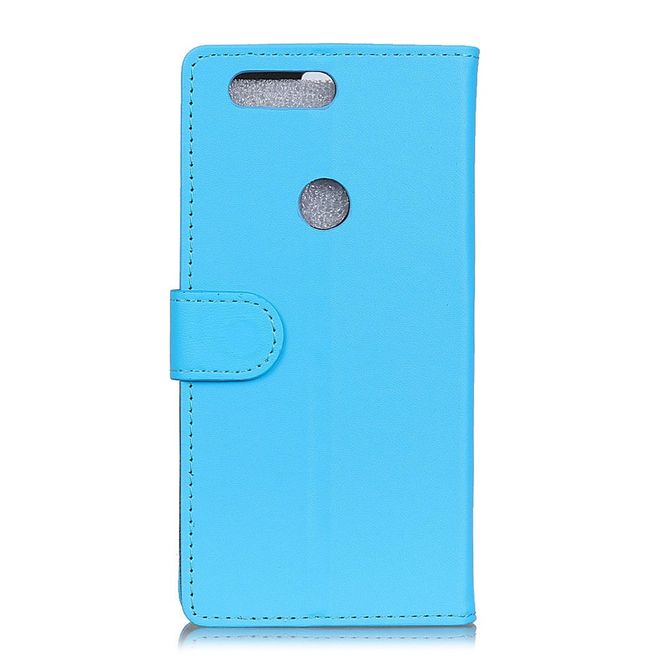 OnePlus 5T Handyhülle - Bookcover aus Leder - mit Standfunktion - blau