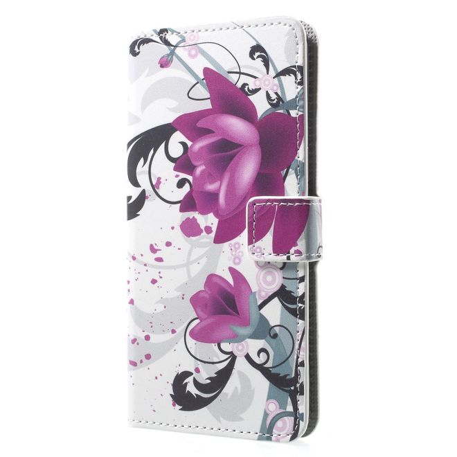 OnePlus 5T Handyhülle - Case aus Leder - Lotus Blumen