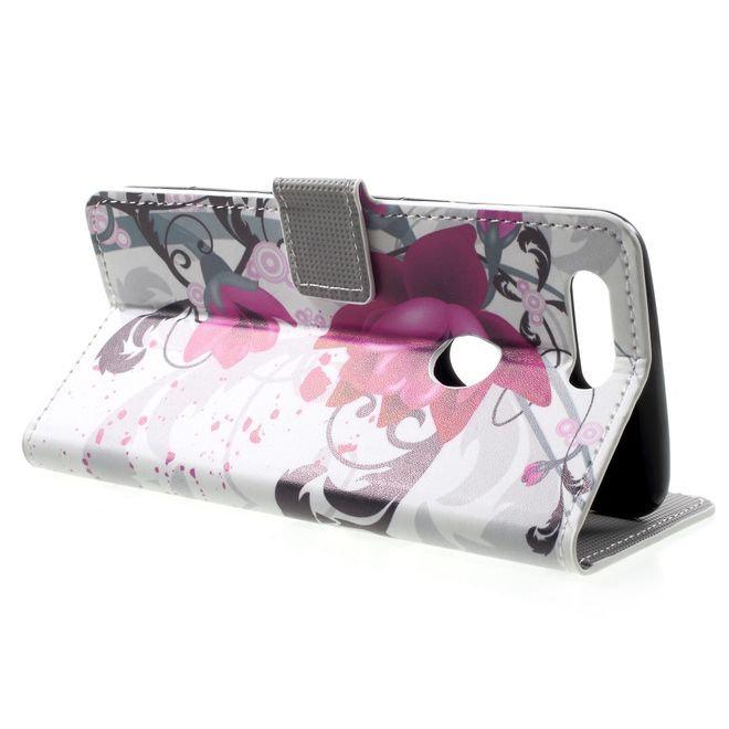 OnePlus 5T Handyhülle - Case aus Leder - Lotus Blumen