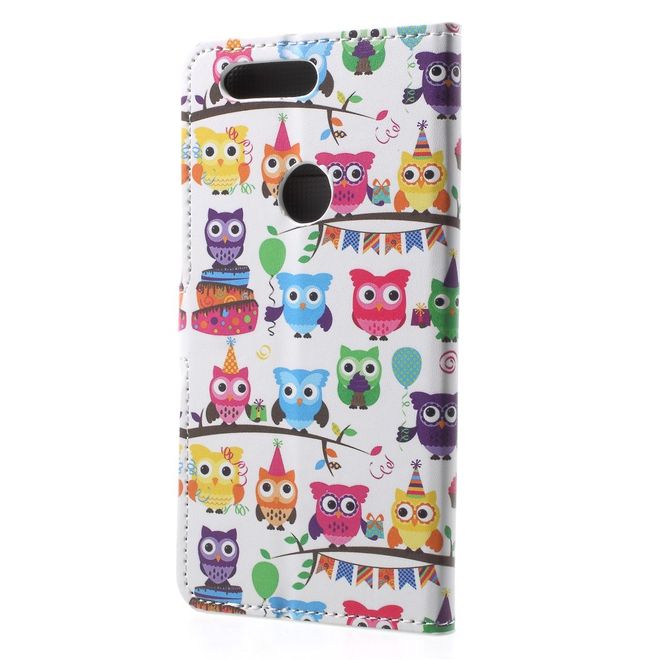 OnePlus 5T Handyhülle - Case aus Leder - süsse kleine Eulen