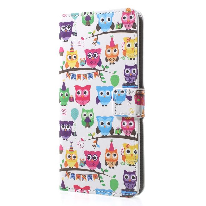 OnePlus 5T Handyhülle - Case aus Leder - süsse kleine Eulen