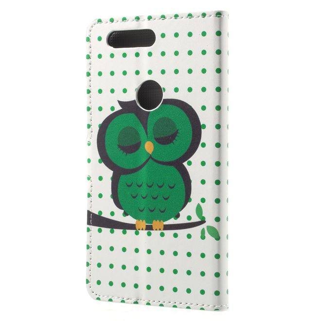OnePlus 5T Handyhülle - Case aus Leder - schlafende Eule