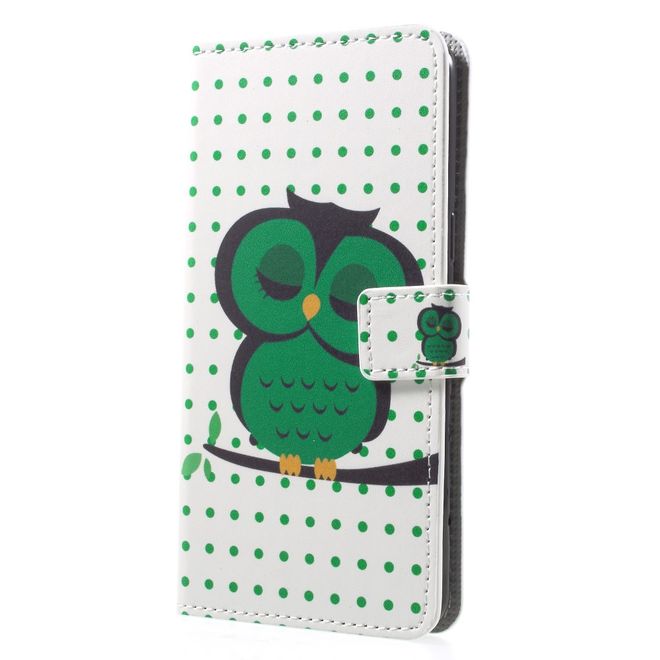 OnePlus 5T Handyhülle - Case aus Leder - schlafende Eule