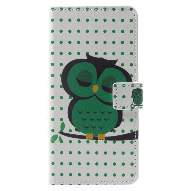 OnePlus 5T Handyhülle - Case aus Leder - schlafende Eule