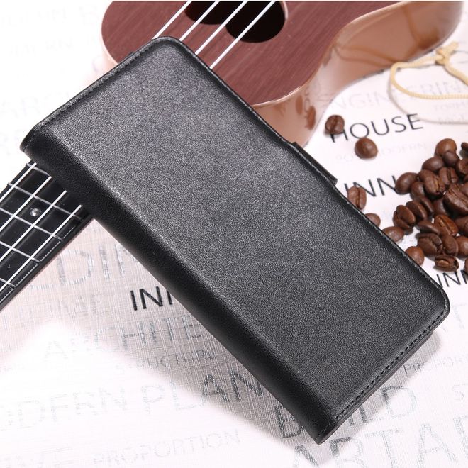 Samsung Galaxy A8+ (2018) Handyhülle - Case aus Echtleder - mit Standfunktion - schwarz