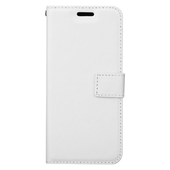 Btrcase - Samsung Galaxy A8+ (2018) Handy Hülle - Crazy Horse Leder Bookcover - mit Standfunktion - weiss