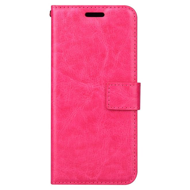 Btrcase - Samsung Galaxy A8+ (2018) Handy Hülle - Crazy Horse Leder Bookcover - mit Standfunktion - rosa