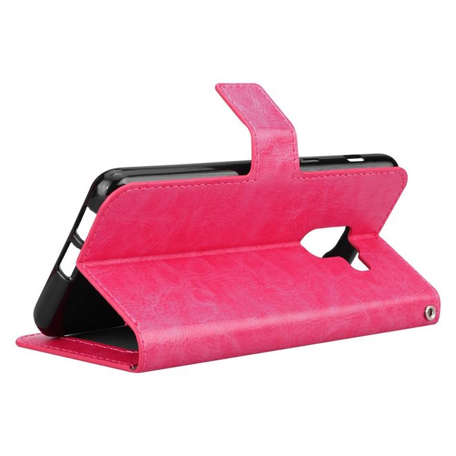 Btrcase - Samsung Galaxy A8+ (2018) Handy Hülle - Crazy Horse Leder Bookcover - mit Standfunktion - rosa