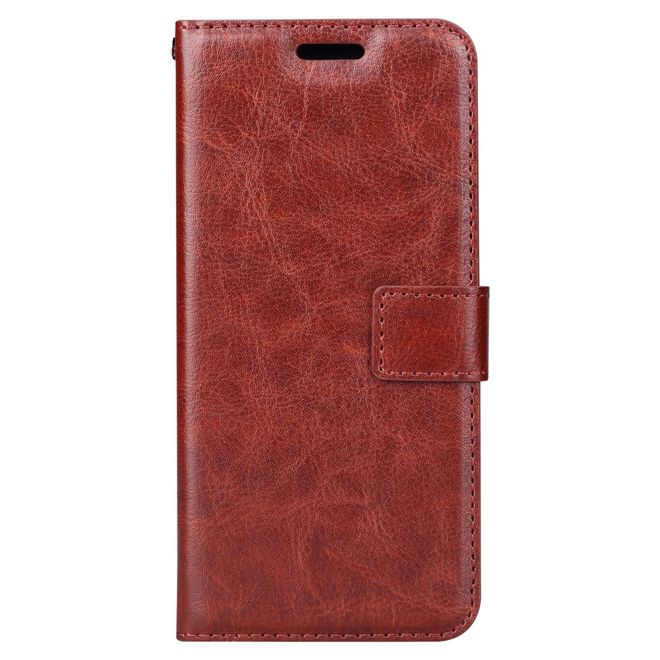 Btrcase - Samsung Galaxy A8+ (2018) Handy Hülle - Crazy Horse Leder Bookcover - mit Standfunktion - braun