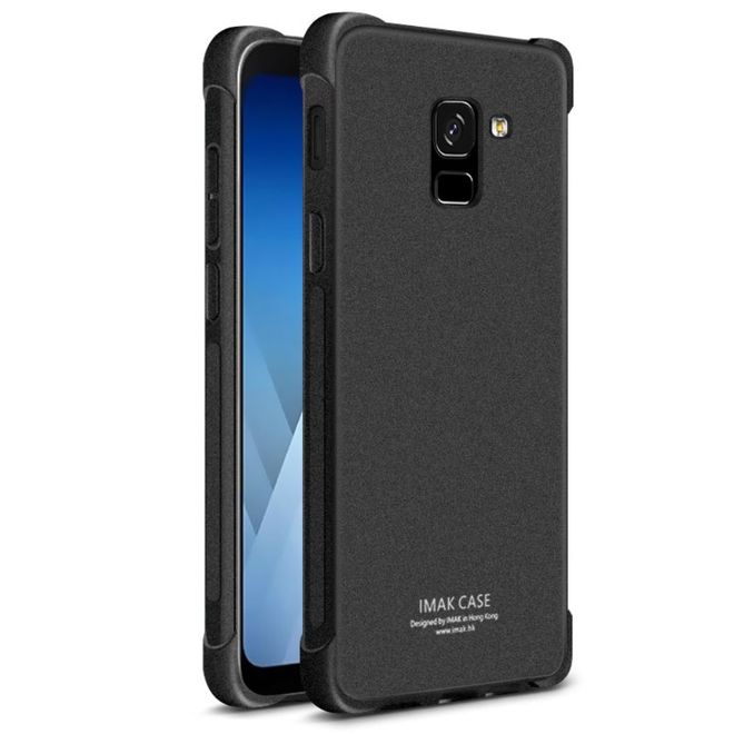 Imak - Samsung Galaxy A8+ (2018) Case - Robuste Hülle aus flexiblem Plastik - inkl. Schutzfolie - matt schwarz