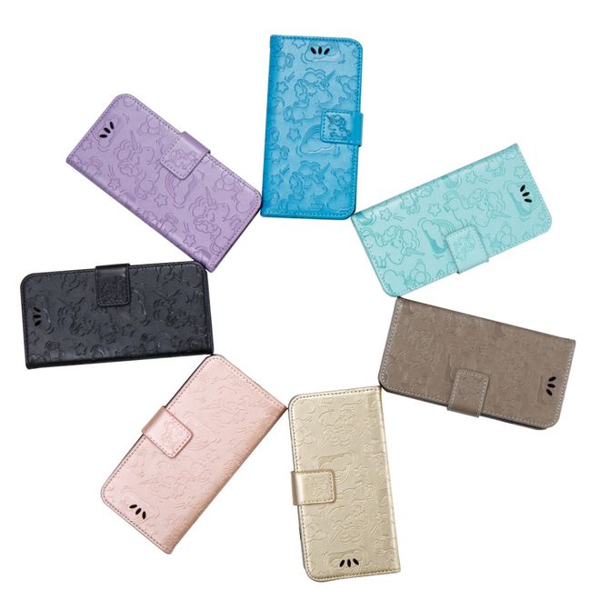 Samsung Galaxy A8+ (2018) Handyhülle - Magnetisches Leder Case - mit Einhorn Muster - schwarz