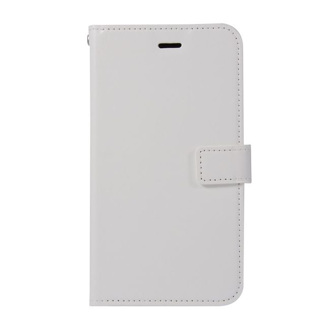 Samsung Galaxy A8+ (2018) Handy Case - Crazy Horse Leder Hülle - mit Standfunktion - weiss
