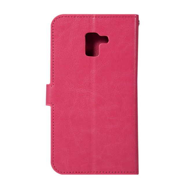 Samsung Galaxy A8+ (2018) Handy Case - Crazy Horse Leder Hülle - mit Standfunktion - rosa