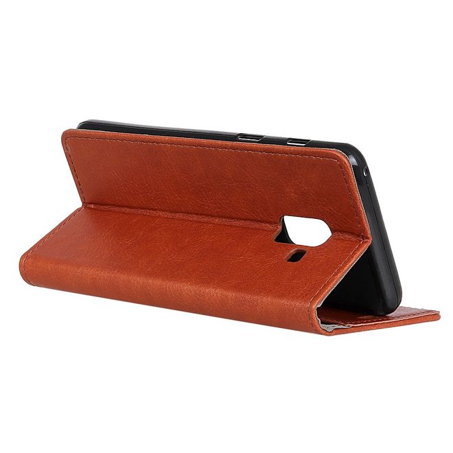Samsung Galaxy A8+ (2018) Handy Hülle - Magnetisches Crazy Horse Leder Case - braun
