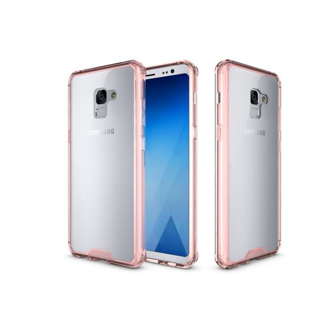 Samsung Galaxy A8+ (2018) Handy Case - Hülle aus Hart und Soft Plastik - robust - pink