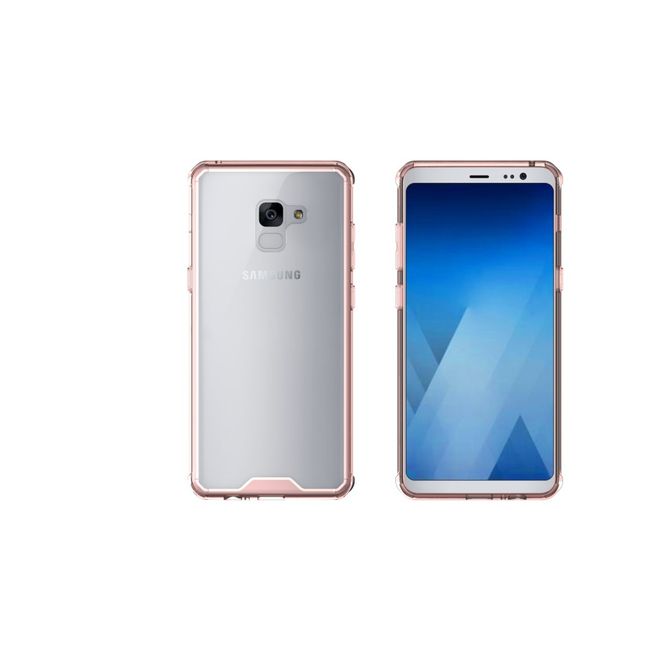 Samsung Galaxy A8+ (2018) Handy Case - Hülle aus Hart und Soft Plastik - robust - pink