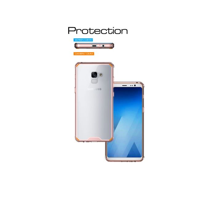 Samsung Galaxy A8+ (2018) Handy Case - Hülle aus Hart und Soft Plastik - robust - pink