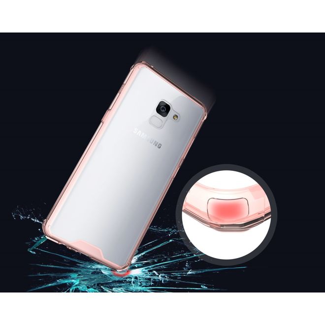 Samsung Galaxy A8+ (2018) Handy Case - Hülle aus Hart und Soft Plastik - robust - pink