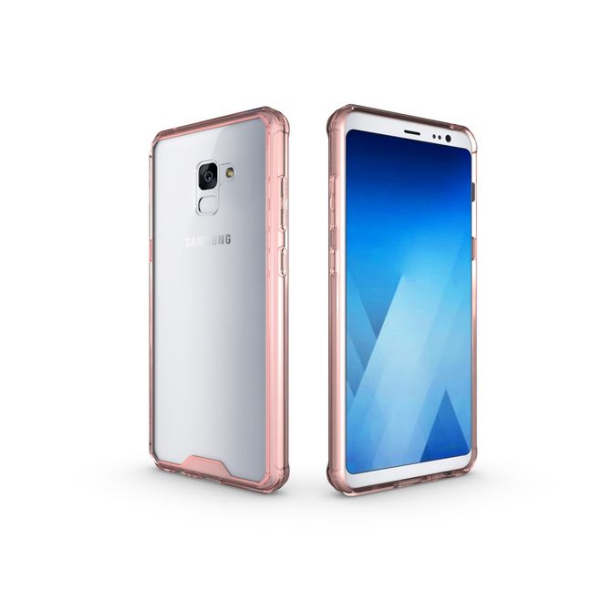 Samsung Galaxy A8+ (2018) Handy Case - Hülle aus Hart und Soft Plastik - robust - pink