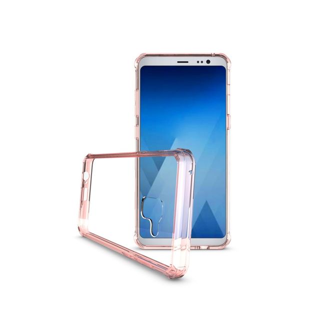 Samsung Galaxy A8+ (2018) Handy Case - Hülle aus Hart und Soft Plastik - robust - pink