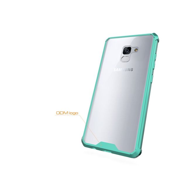 Samsung Galaxy A8+ (2018) Handy Case - Hülle aus Hart und Soft Plastik - robust - cyan