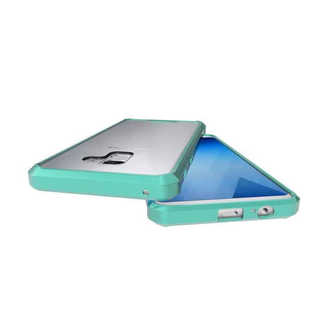 Samsung Galaxy A8+ (2018) Handy Case - Hülle aus Hart und Soft Plastik - robust - cyan