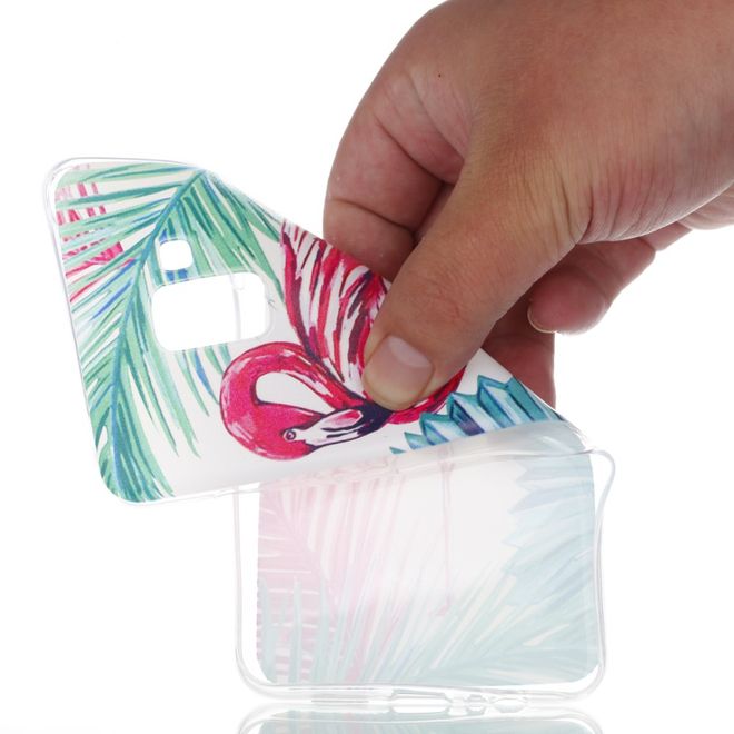 Samsung Galaxy A8+ (2018) Hülle - Cover aus flexiblem TPU Plastik - Flamingo