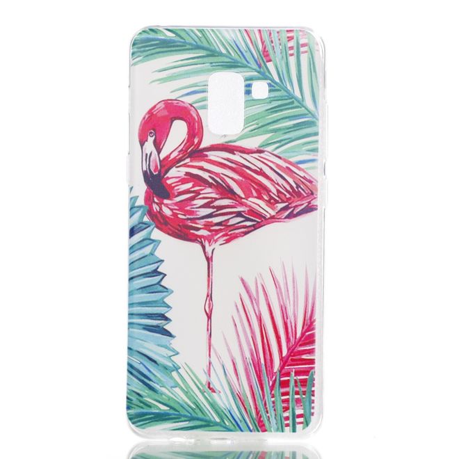 Samsung Galaxy A8+ (2018) Hülle - Cover aus flexiblem TPU Plastik - Flamingo