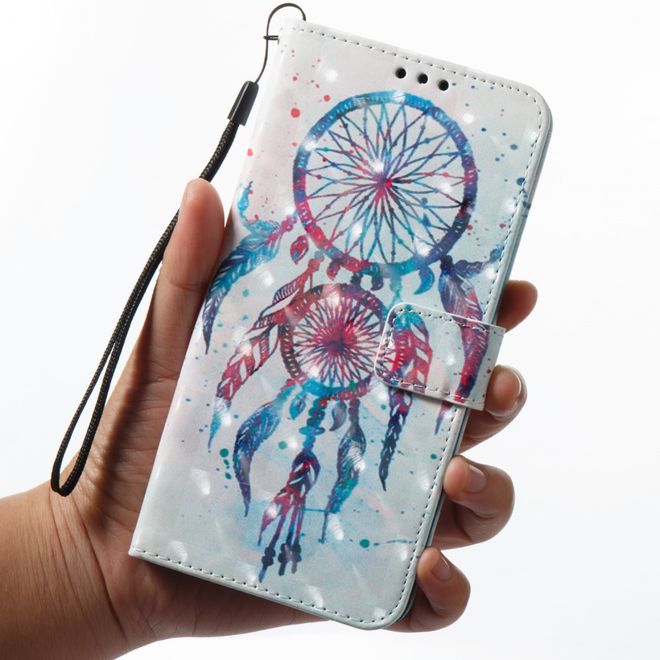 Samsung Galaxy A8+ (2018) Handyhülle - Case aus Leder - mit 3D Effekt - Traumfänger