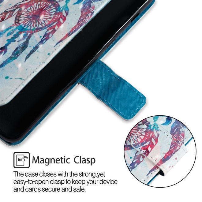 Samsung Galaxy A8+ (2018) Handyhülle - Case aus Leder - mit 3D Effekt - Traumfänger