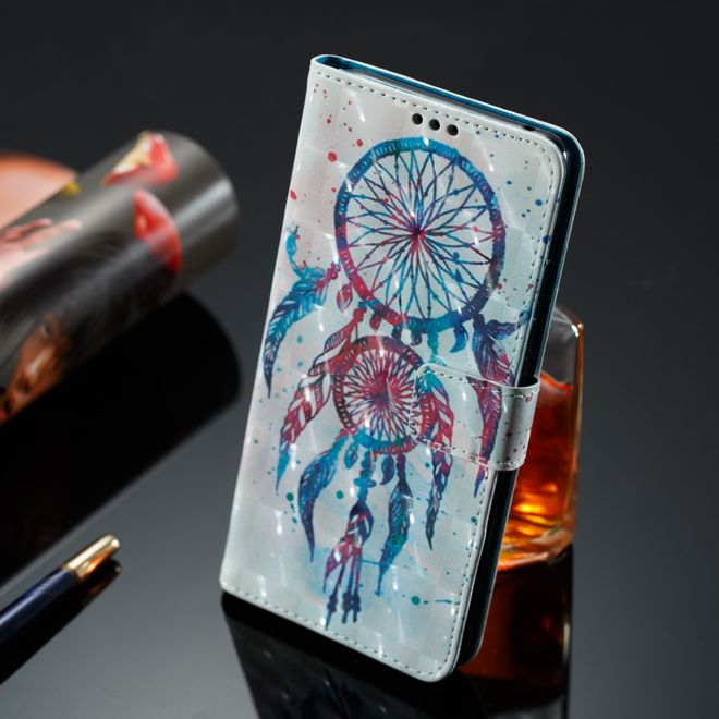 Samsung Galaxy A8+ (2018) Handyhülle - Case aus Leder - mit 3D Effekt - Traumfänger