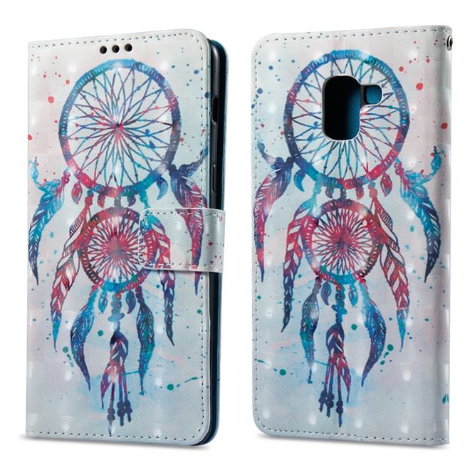 Samsung Galaxy A8+ (2018) Handyhülle - Case aus Leder - mit 3D Effekt - Traumfänger