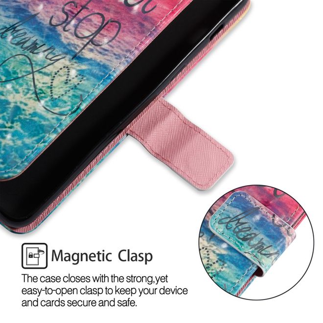 Samsung Galaxy A8+ (2018) Handyhülle - Case aus Leder - mit 3D Effekt - Strand und Spruch