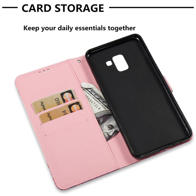 Samsung Galaxy A8+ (2018) Handyhülle - Case aus Leder - mit 3D Effekt - Strand und Spruch