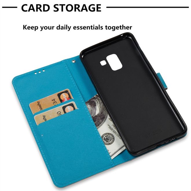 Samsung Galaxy A8+ (2018) Handyhülle - Case aus Leder - mit 3D Effekt - Federschmuck Traumfänger