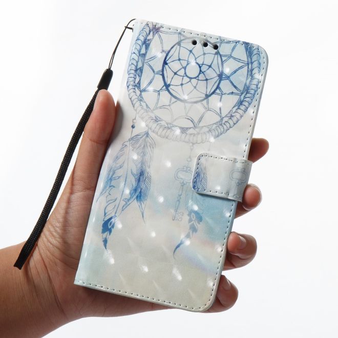 Samsung Galaxy A8+ (2018) Handyhülle - Case aus Leder - mit 3D Effekt - Federschmuck Traumfänger