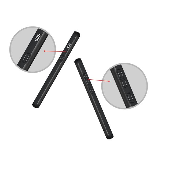 Samsung Galaxy A8+ (2018) Hülle - Plastik Case - mit Visitenkartenfach und Kickstand - schwarz