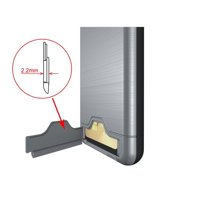 Samsung Galaxy A8+ (2018) Hülle - Plastik Case - mit Visitenkartenfach und Kickstand - grau