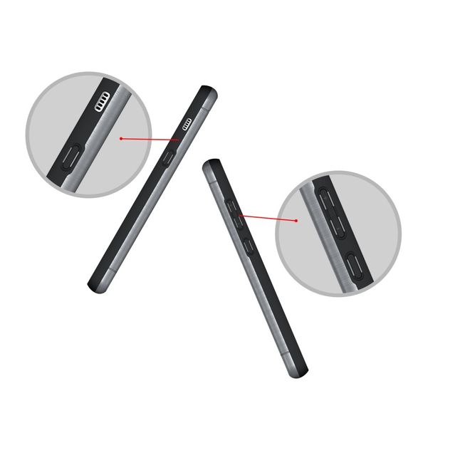 Samsung Galaxy A8+ (2018) Hülle - Plastik Case - mit Visitenkartenfach und Kickstand - grau