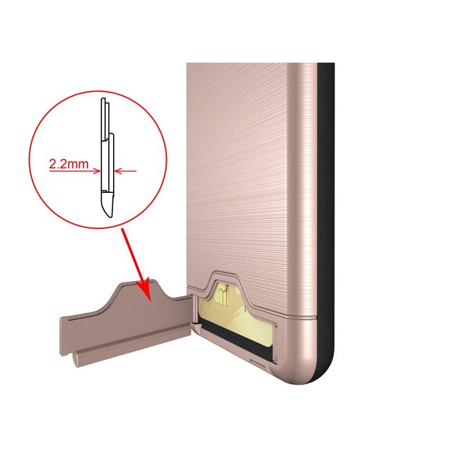 Samsung Galaxy A8+ (2018) Hülle - Plastik Case - mit Visitenkartenfach und Kickstand - rosegold
