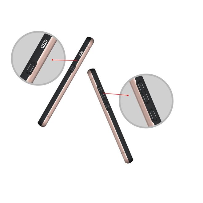 Samsung Galaxy A8+ (2018) Hülle - Plastik Case - mit Visitenkartenfach und Kickstand - rosegold