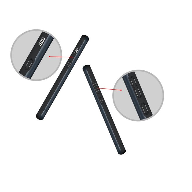 Samsung Galaxy A8+ (2018) Hülle - Plastik Case - mit Visitenkartenfach und Kickstand - dunkelblau