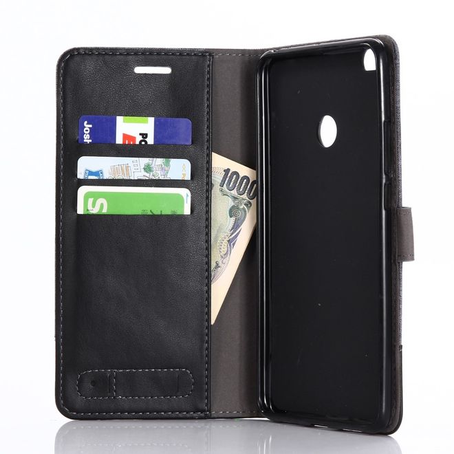 Muxma - Xiaomi Mi Max 2 Handy Hülle - zweifarbiges Bookcover - mit Standfunktion - schwarz